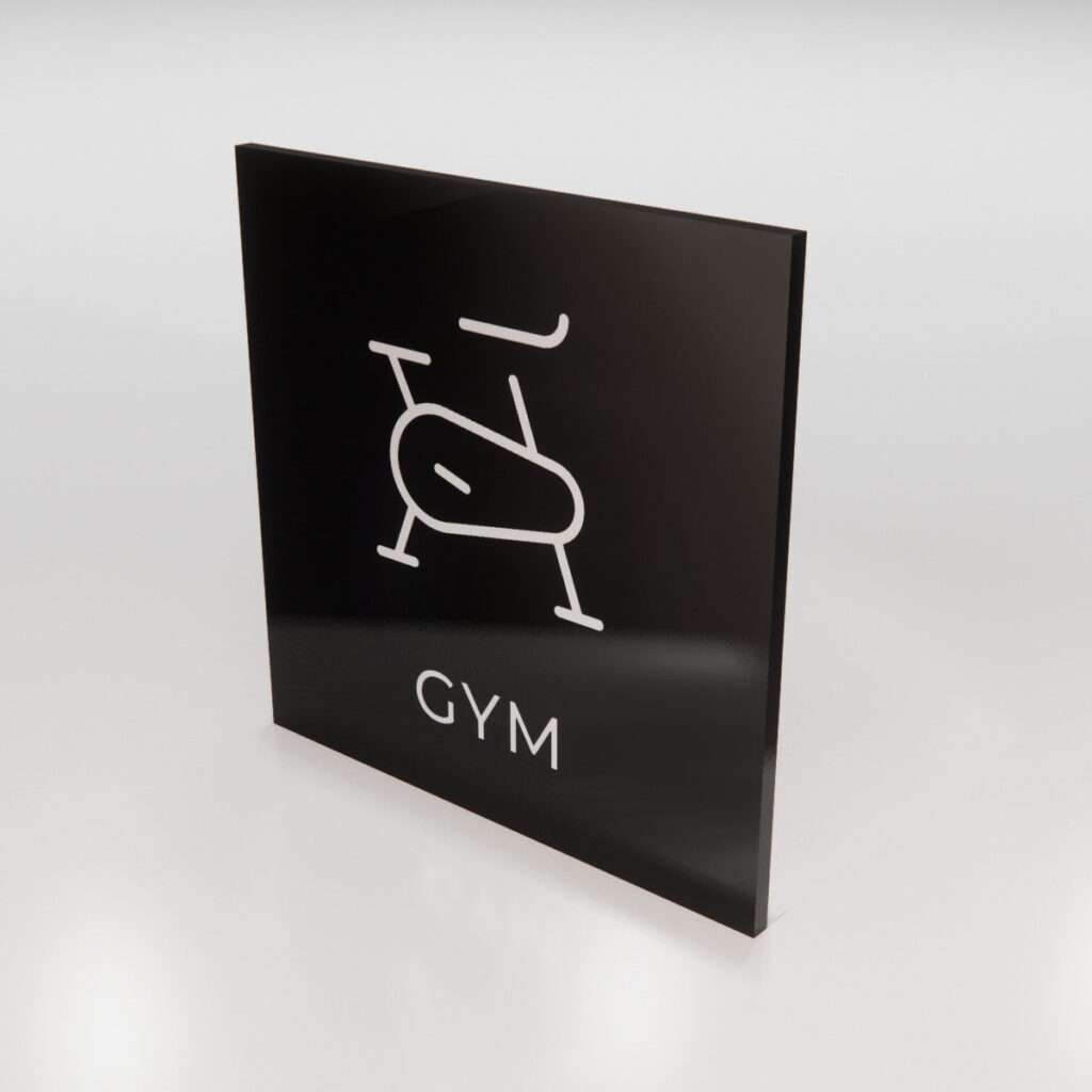 Gym - Informationsskylt för gymlokaler